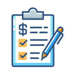 Clipboard with Pen Representing Financial Checklist and Budget Planning
