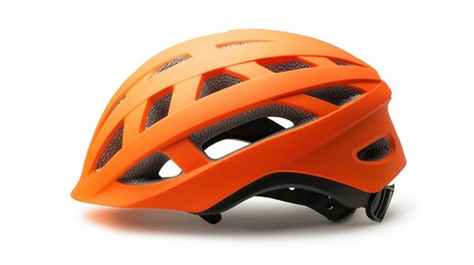 Bright orange bicycle helmet