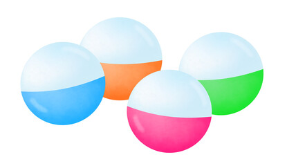 カラフルなたくさんのガチャガチャのカプセルのイラスト
