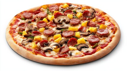 Supreme Pizza with Sausage, Mushrooms, and Roasted Vegetables