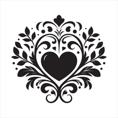 heart with floral elements