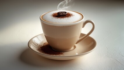 Aromatic cappuccino in a cup against a white background