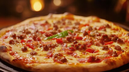 Supreme Pizza with Sausage, Peppers, and Bacon