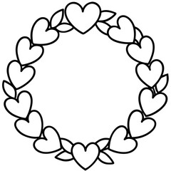 Valentine’s Door Wreath Outline