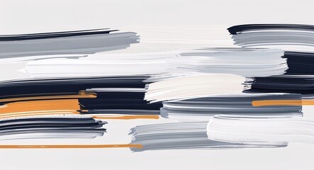 white stripes acrylic brush strokes abstract pattern art design on plain white background illustration