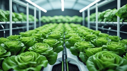 Fresh organic hydroponic lettuce for healthy salads and nutrition from farm to table.
