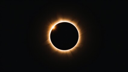 Close-up of a complete and full Solar eclipse