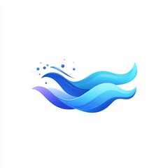 Abstract graphic design of blue waves on white background. Potential use for branding or design elements
