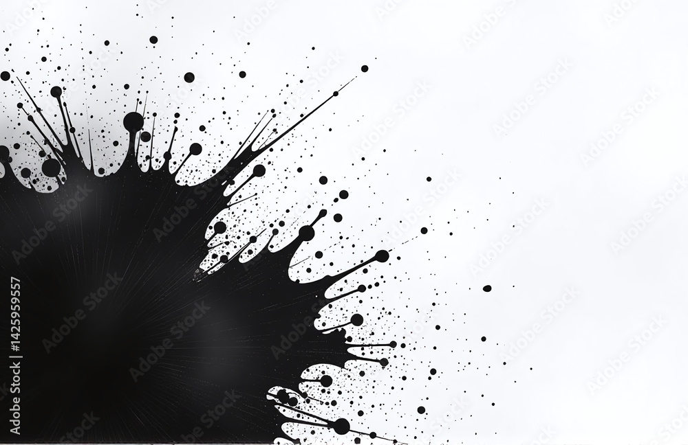 Aufkleber Animated Paint Splashes Create A Dynamic Abstract Background For Advertisements And Presentations With A Unique Black And White Color Scheme Effect.
