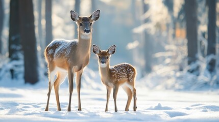 Roe Deer Winter Doe And