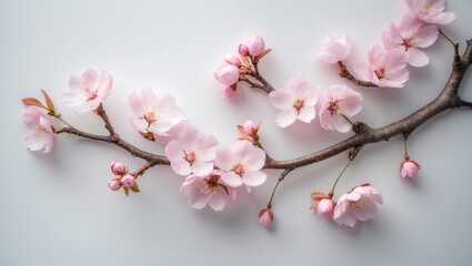 Obraz premium Single Cherry Blossom on a Branch
