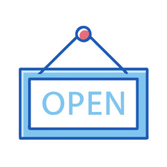 Open Signboard Icon Representing Business Availability