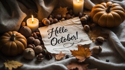 Hello on craft paper for autumn decor