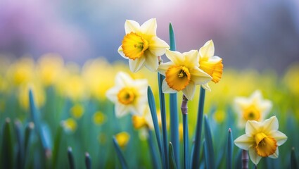 Fototapeta premium Vivid and vibrant daffodil flower display