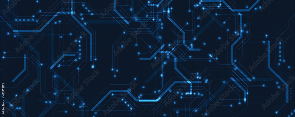 Poster Circuit abstract background for science and business presentation