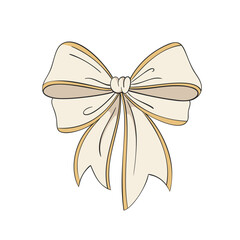 Cute Pastel Bow, gift ribbon. Bowknot hand drawn . Fashionable vector illustration. Hair accessories. Bow knos for gift wrapping. Gift bow, magic bow illustration. Celebration, party