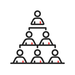 Fototapeta premium Pyramid Structure Icon Representing Organizational Hierarchy