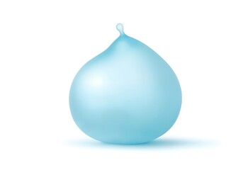 Cute Blue Slime Blob Character with Glossy Jelly Texture on White Background - 3D Render