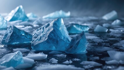 Obraz premium Ice shattered background with icy textures