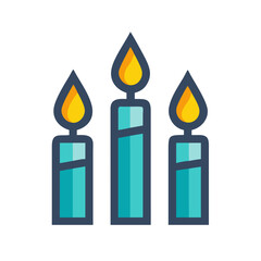 Three Candles Icon Representing Birthday Celebration and Festive Occasion