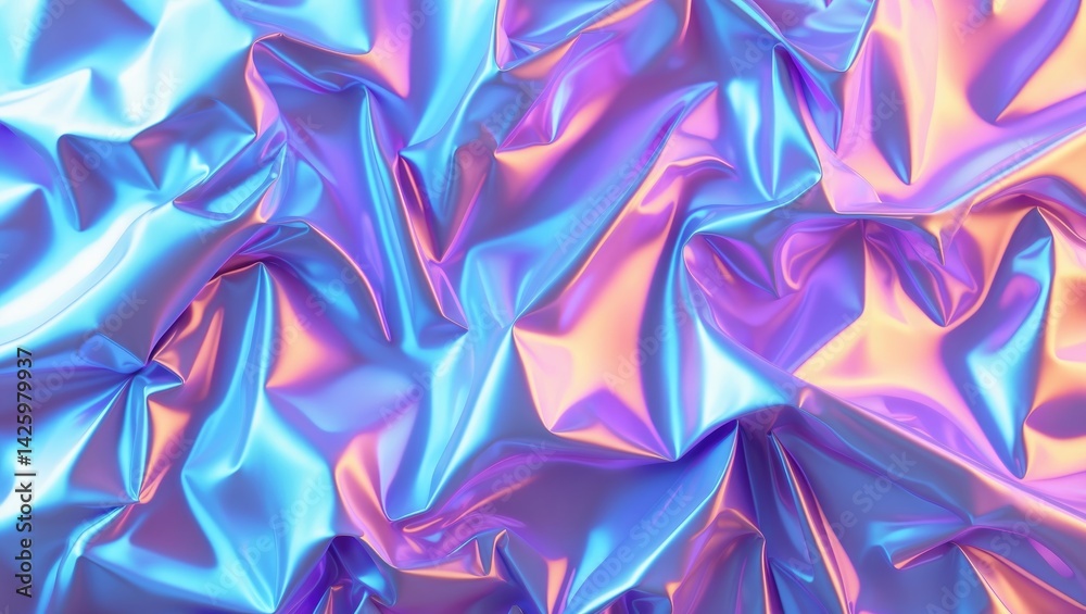 Poster A colorful abstract design with textured crumpled foil background