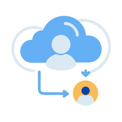 User with Cloud Connection Icon Representing Personal Cloud Storage and Data Access