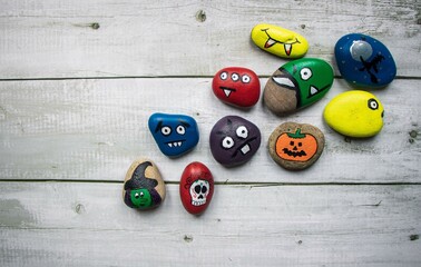 Monster painted rocks