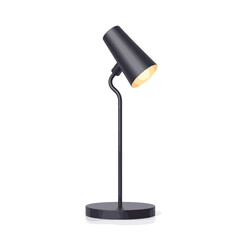 Sleek modern desk lamp illuminating a white backdrop, minimalist design