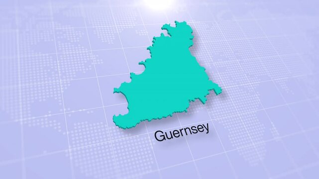 Guernsey Map on Clean White Background Modern Presentation Concept