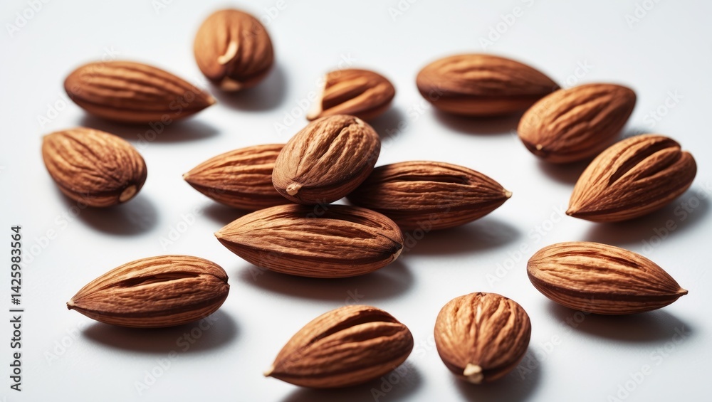 Poster isolated almond milk background featuring pattern and texture of raw almonds
