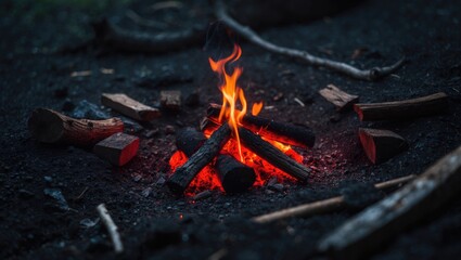 Wood fire for cozy warmth and organic energy