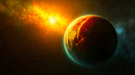 Obraz premium Majestic Martian Sunrise A Breathtaking View of the Red Planet