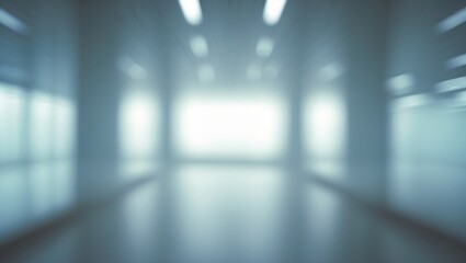 Fototapeta premium Blurry Warehouse Interior with Spacious Open Space and Modern Design