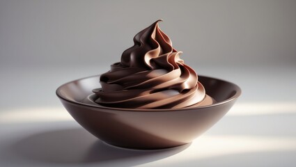 Chocolate cream in a bowl