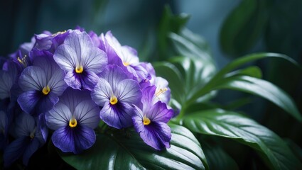 African violet bursting in bloom