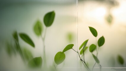 Silhouettes behind frosted glass with backlight and foggy blur effect