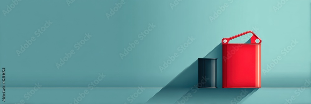 Aufkleber gasoline can positioned against a minimalistic background with flat shadow highlighting its clean de