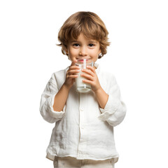 little girl drinking milk