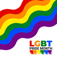 Vector illustration of Happy Pride Month social media template