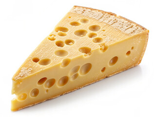 Emmental cheese triangle swiss cheese isolated on transparent background