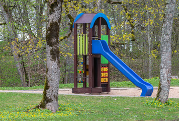 Children playground zone for yard in the public park.