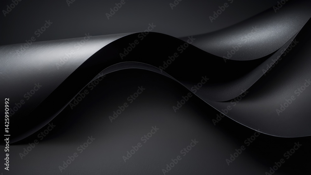Poster Abstract monochrome wave with geometric minimalist background and negative space