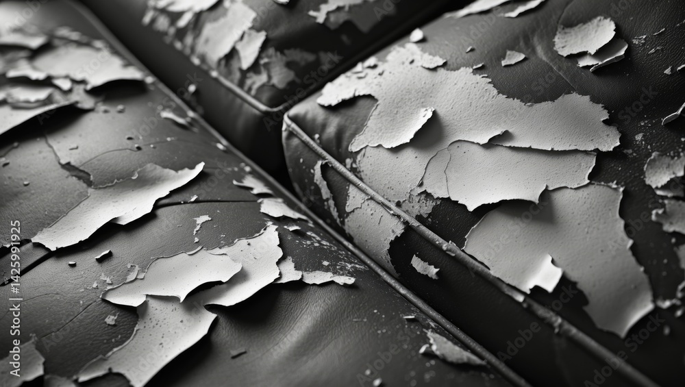 Poster abstract texture of worn and peeling leather on sofa surface