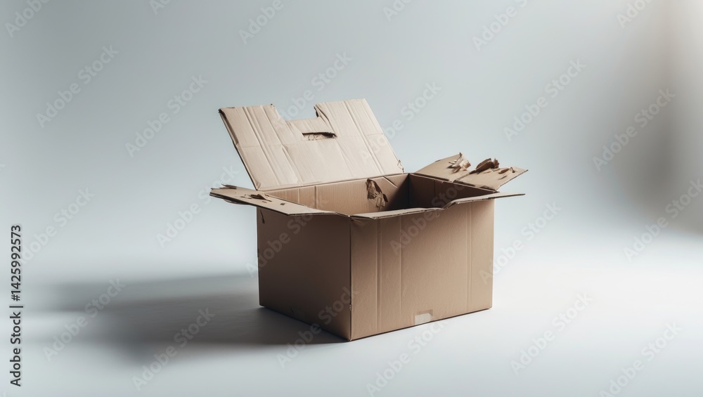 Aufkleber White background with an empty parcel box