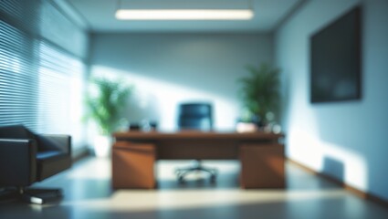 Fuzzy scene of a contemporary medical clinic with professional workspace