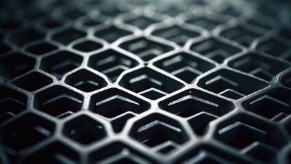 Abstract pattern of metal perforated mesh