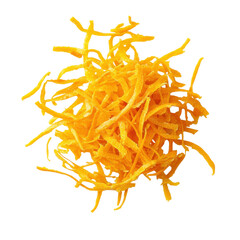 Pile of shredded cheese on transparent Background