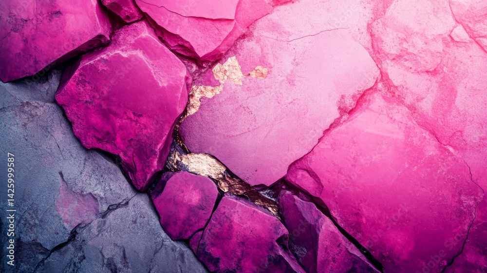 Poster this composition features a close-up of a stone surface showcasing beautiful pink and purple hues, w
