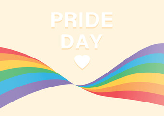 colorful rainbow flag on beige background vector wallpaper pride month theme template social media banner poster