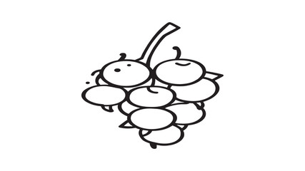 Grapefruit line art organic fruit drawing in clean monochrome outline